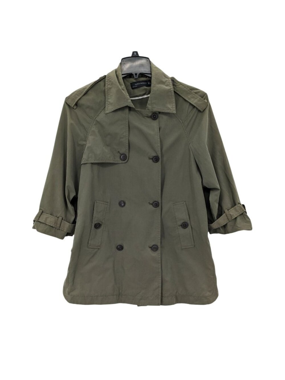 Trench Coat Double Breasted Epaulets Utility Minimalist Grunge Unlined Y2K Small